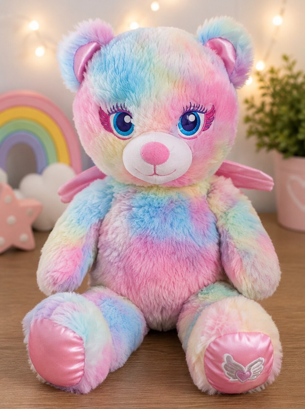 Build-A-Bear Beary Fairy Friends Pastel Rainbow Teddy Bear Plush 16"